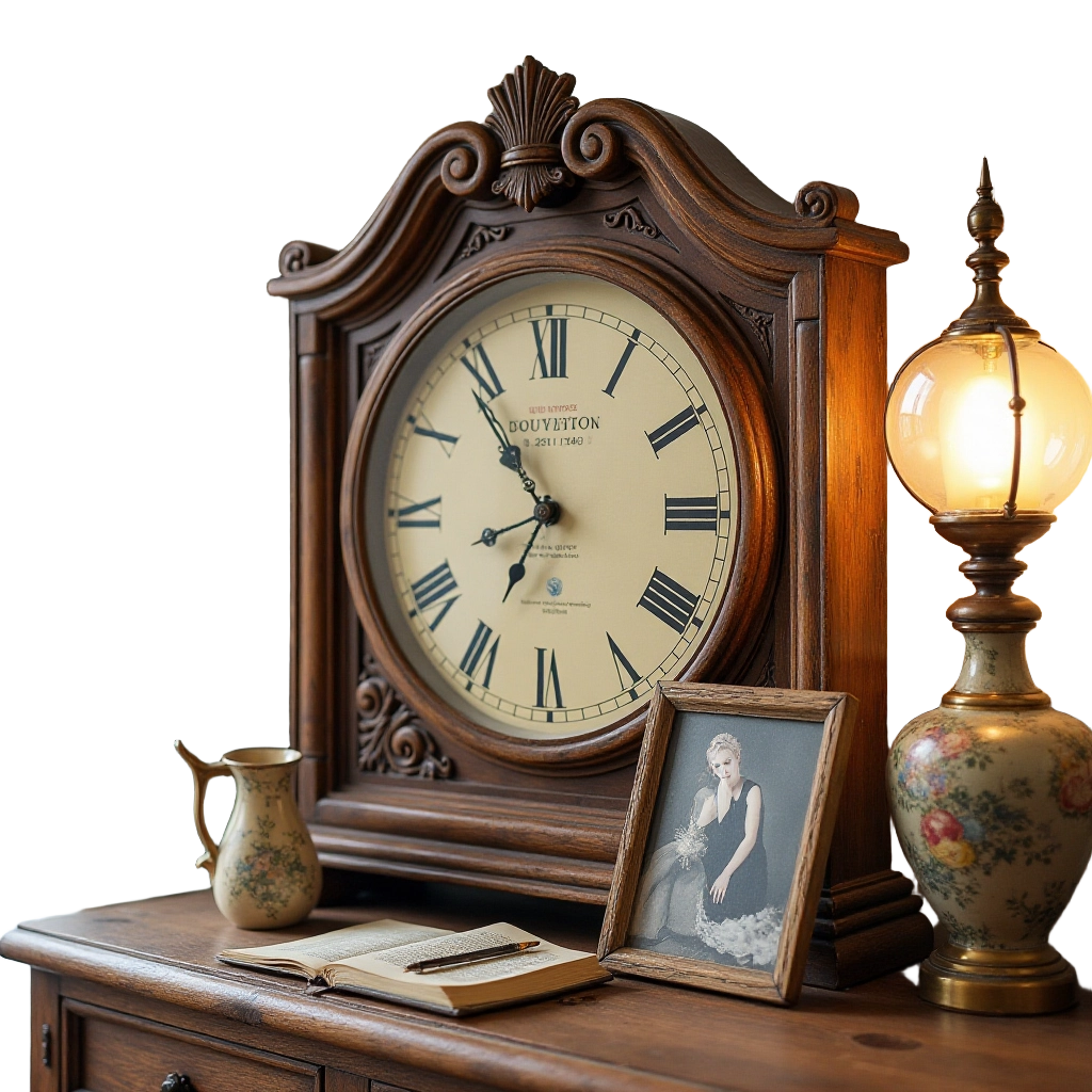 Vintage Timepiece and Decor